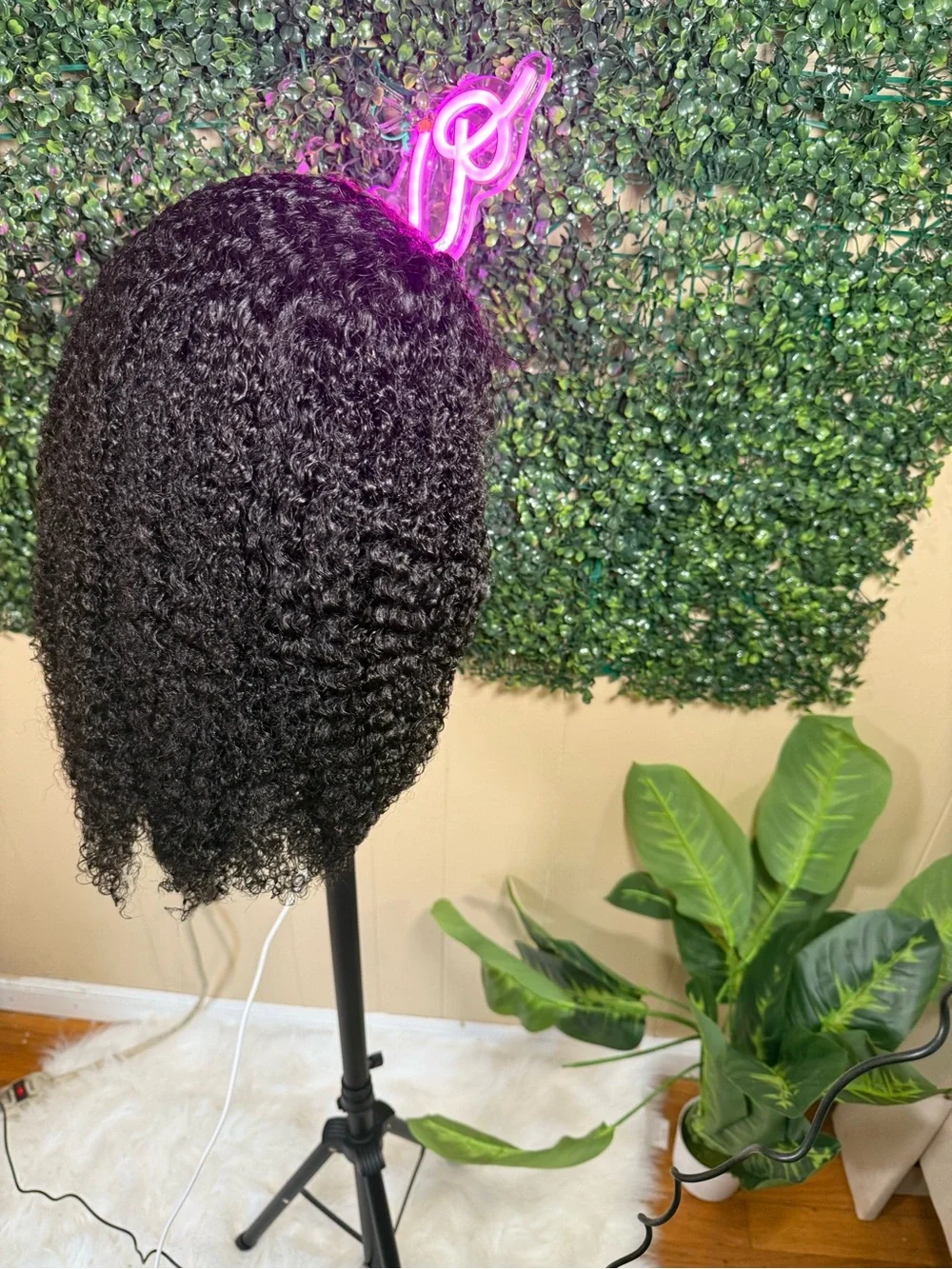 Natural Curly Lace Front Wig - Black